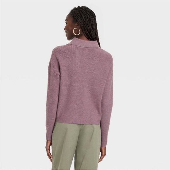 a new day Dusty Purple V-Neck Sweater and High Waisted Wide Leg Pants Set - Picture 2 of 10